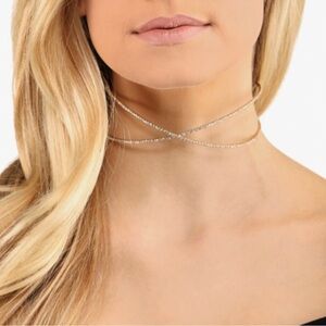 Rhinestone collar choker necklace